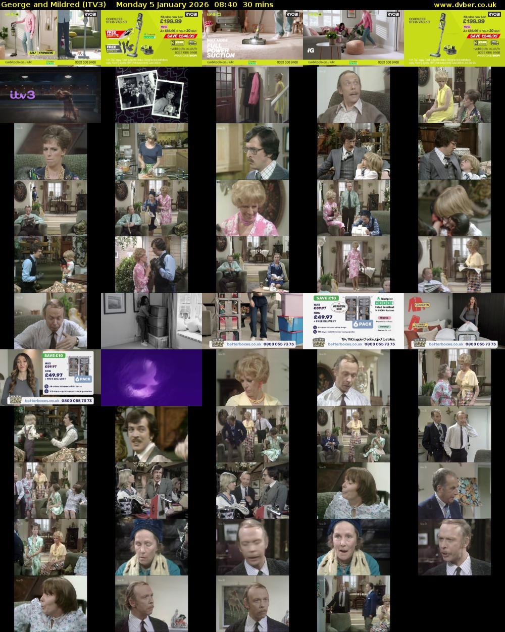 George and Mildred (ITV3) Monday 5 January 2026 08:40 - 09:10