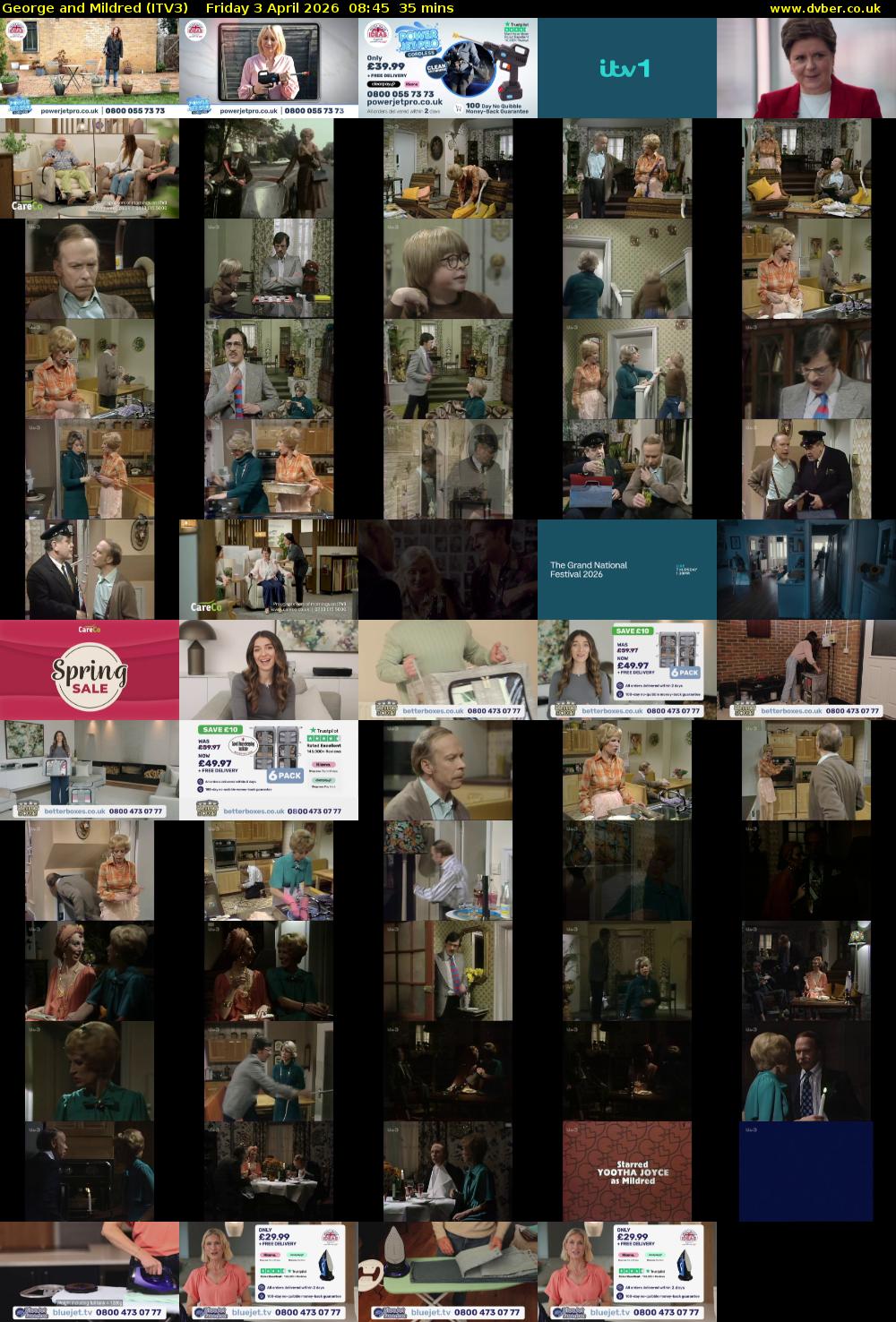 George and Mildred (ITV3) Friday 3 April 2026 08:45 - 09:20