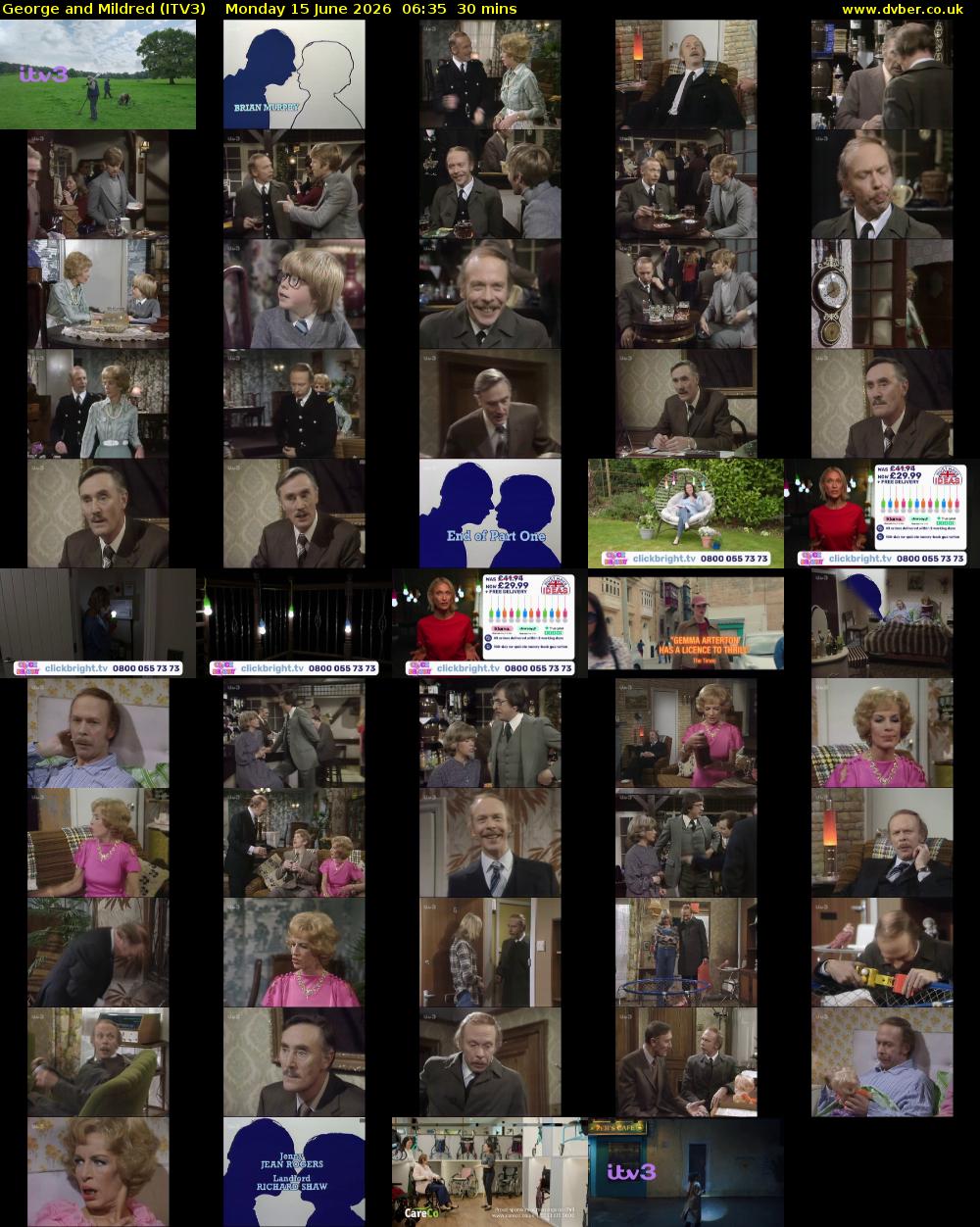 George and Mildred (ITV3) Monday 15 June 2026 06:35 - 07:05