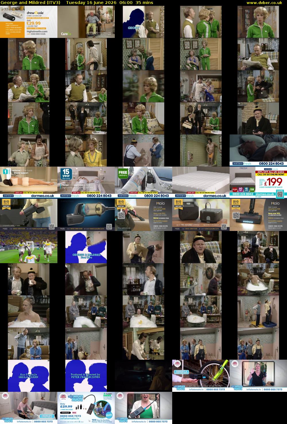 George and Mildred (ITV3) Tuesday 16 June 2026 06:00 - 06:35
