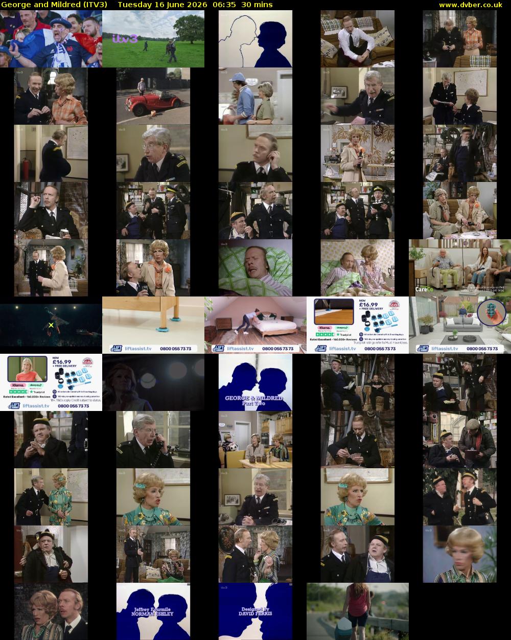 George and Mildred (ITV3) Tuesday 16 June 2026 06:35 - 07:05