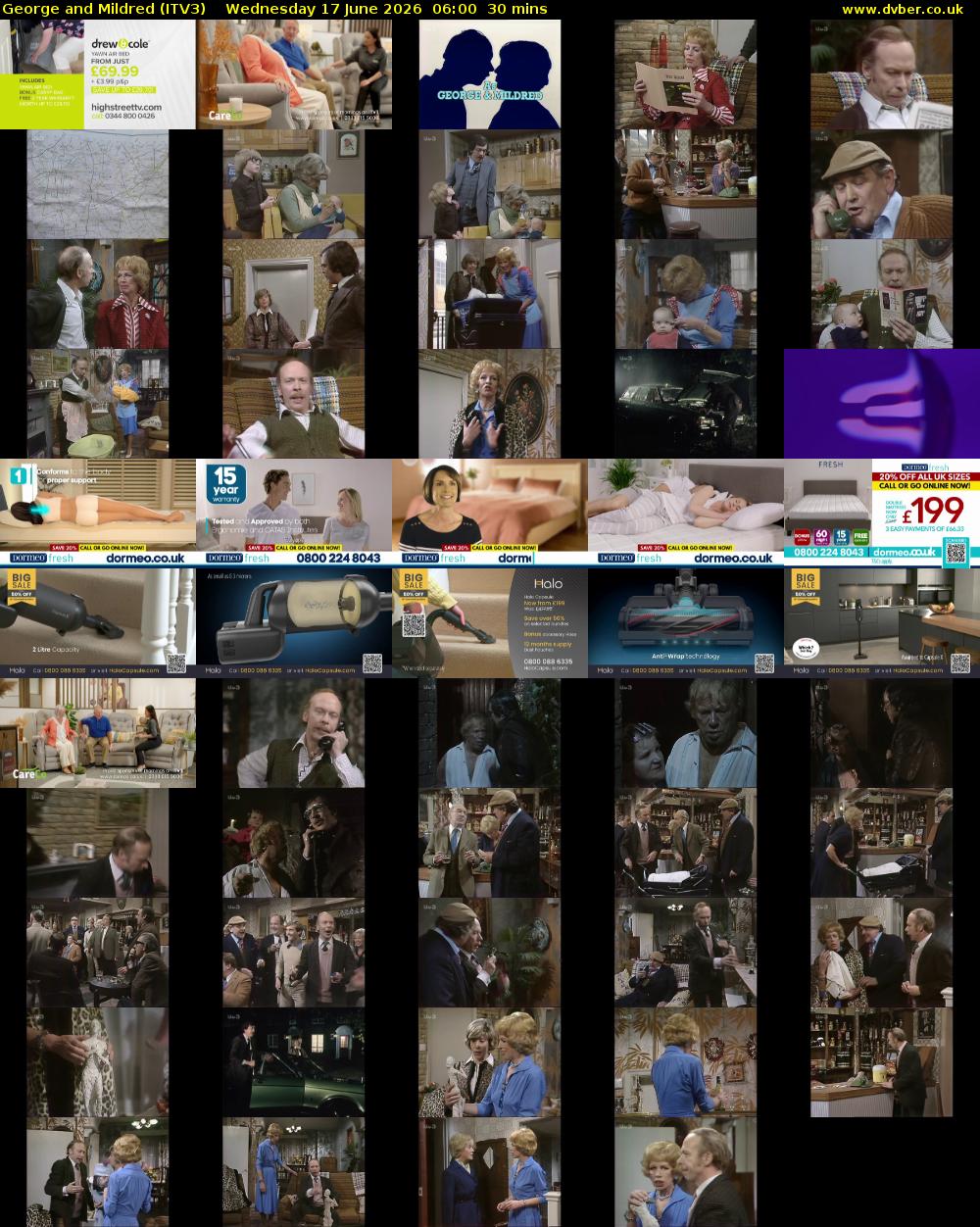 George and Mildred (ITV3) Wednesday 17 June 2026 06:00 - 06:30