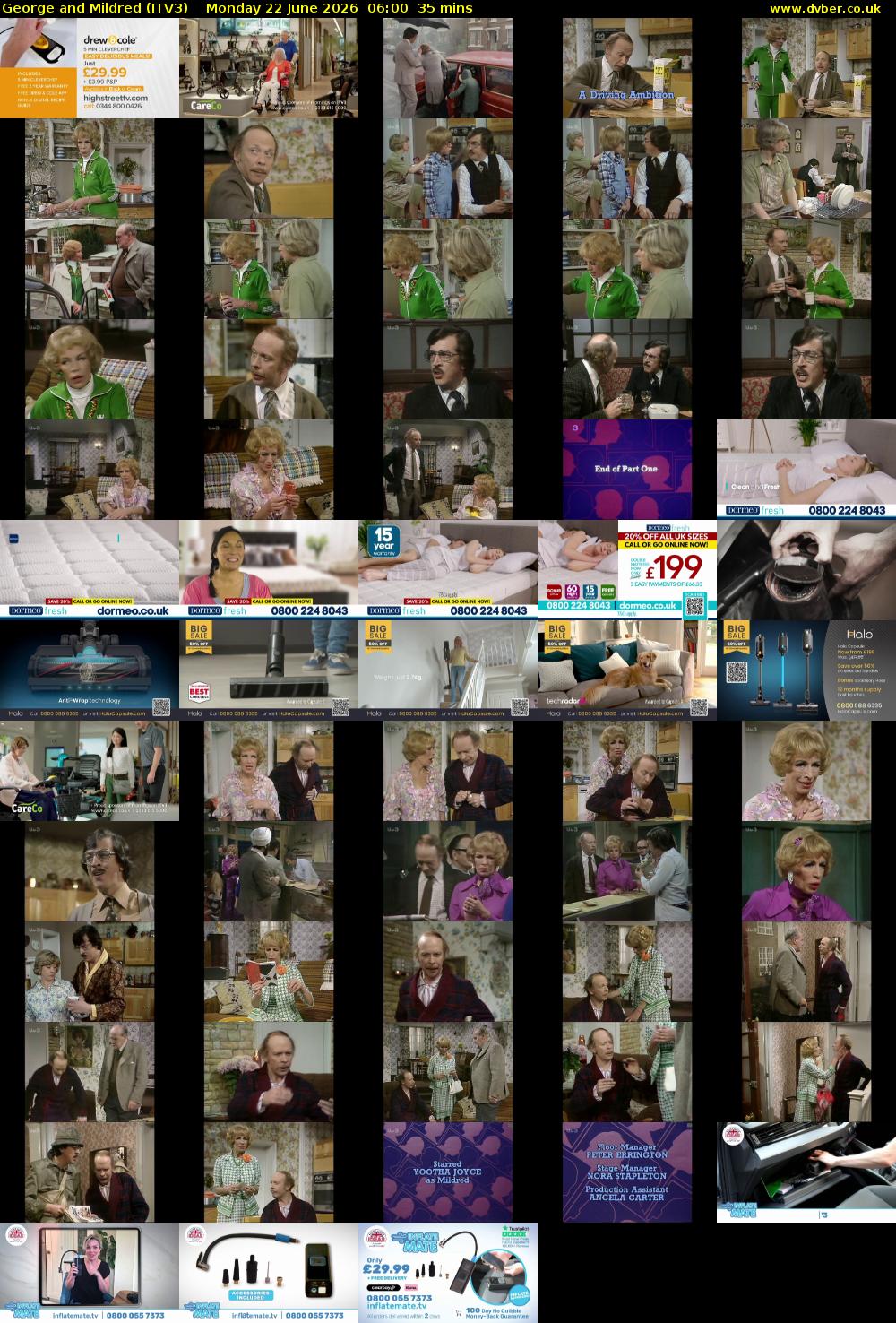 George and Mildred (ITV3) Monday 22 June 2026 06:00 - 06:35