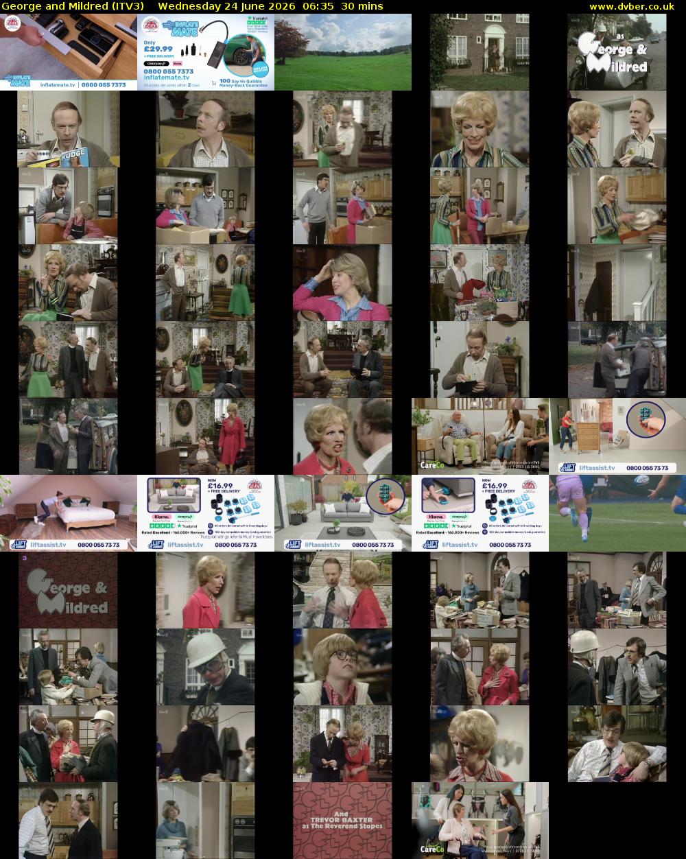 George and Mildred (ITV3) Wednesday 24 June 2026 06:35 - 07:05