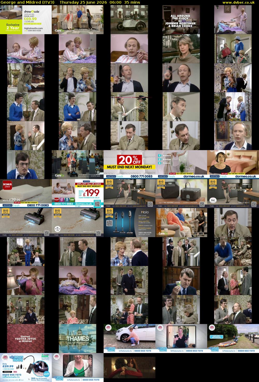 George and Mildred (ITV3) Thursday 25 June 2026 06:00 - 06:35