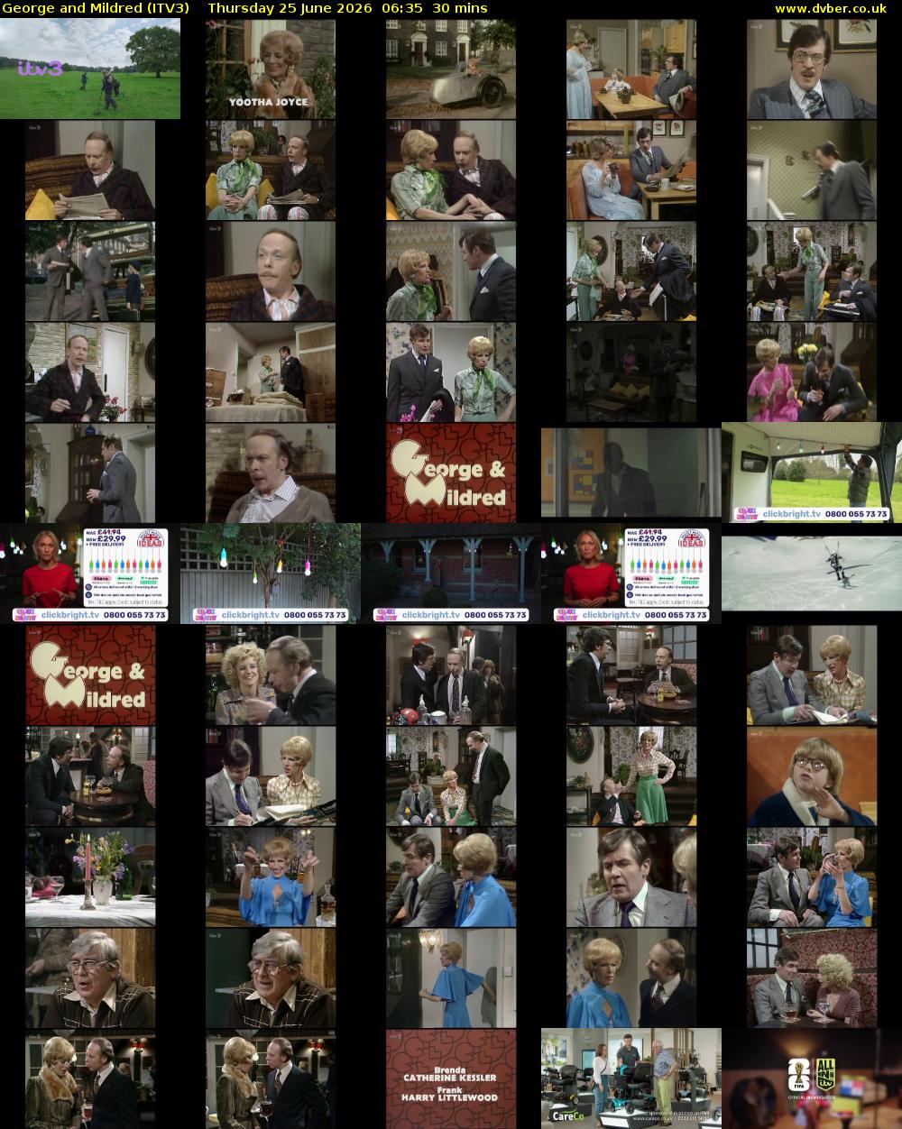 George and Mildred (ITV3) Thursday 25 June 2026 06:35 - 07:05