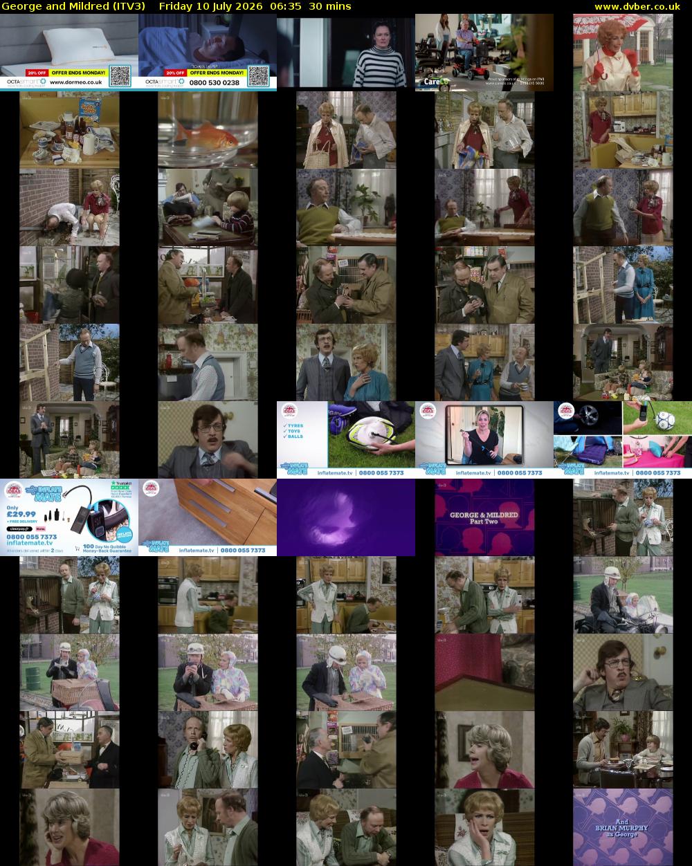 George and Mildred (ITV3) Friday 10 July 2026 06:35 - 07:05