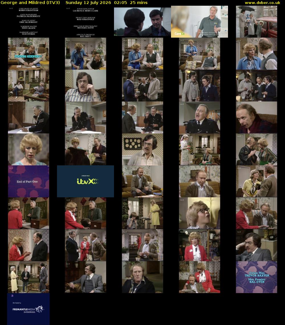 George and Mildred (ITV3) Sunday 12 July 2026 02:05 - 02:30