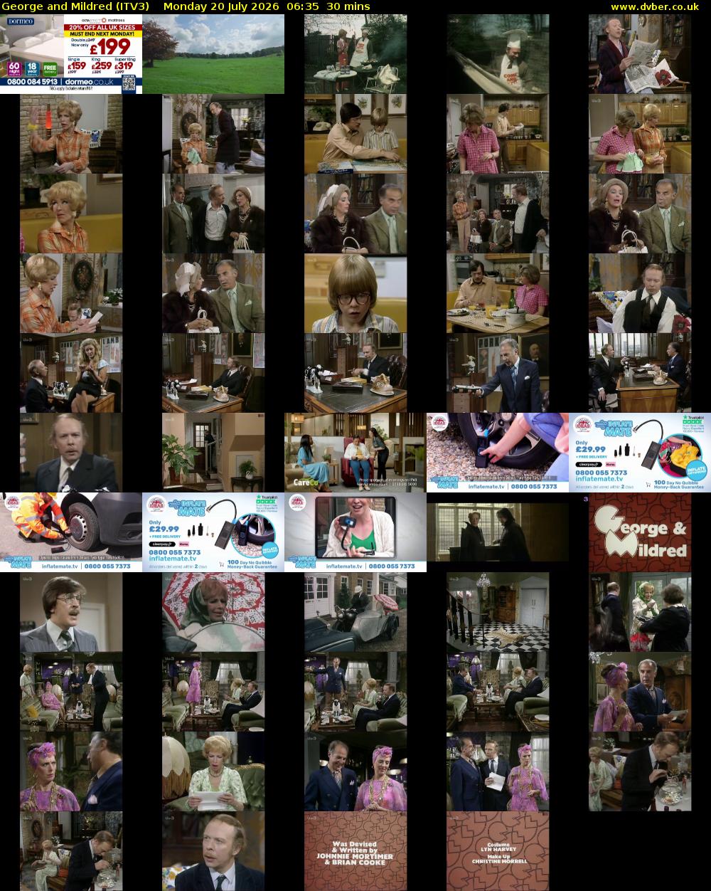 George and Mildred (ITV3) Monday 20 July 2026 06:35 - 07:05