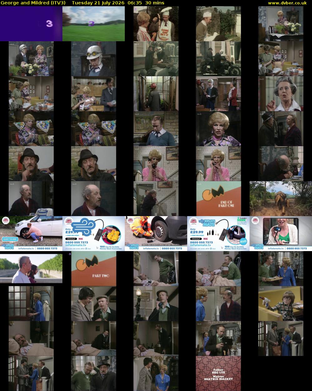 George and Mildred (ITV3) Tuesday 21 July 2026 06:35 - 07:05