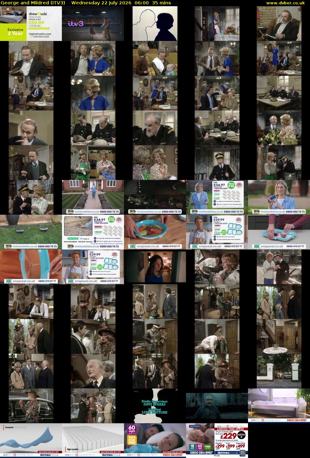 George and Mildred (ITV3) Wednesday 22 July 2026 06:00 - 06:35