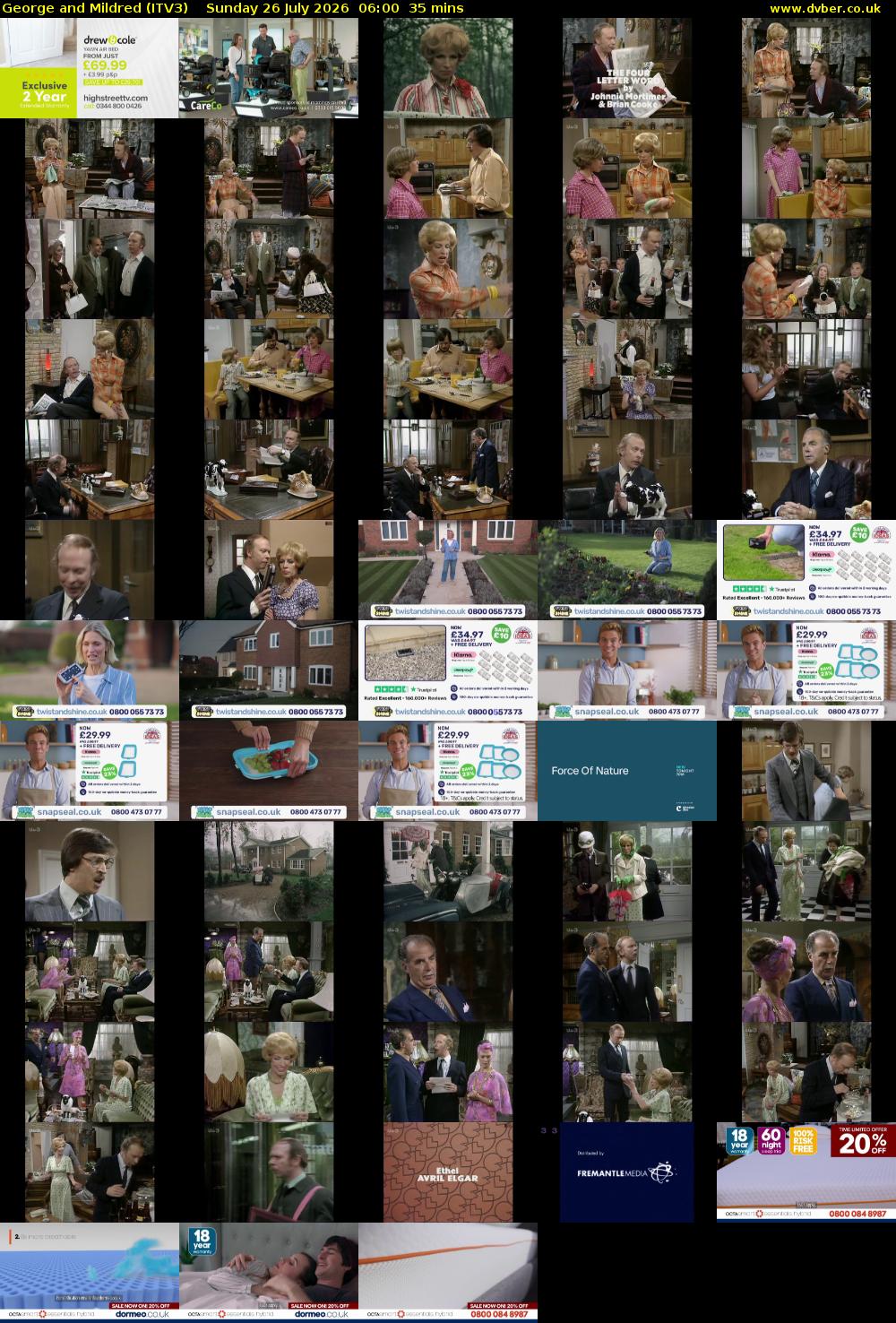 George and Mildred (ITV3) Sunday 26 July 2026 06:00 - 06:35