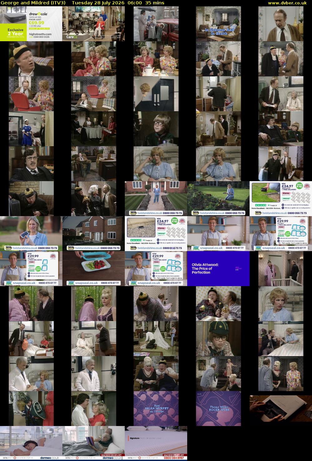 George and Mildred (ITV3) Tuesday 28 July 2026 06:00 - 06:35