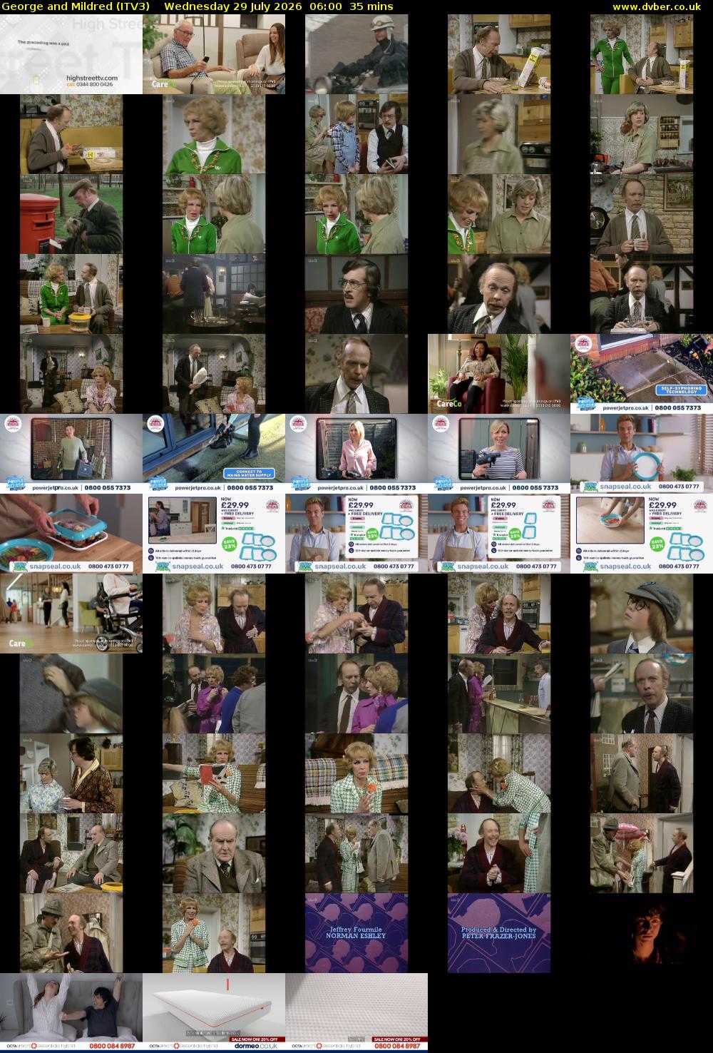 George and Mildred (ITV3) Wednesday 29 July 2026 06:00 - 06:35