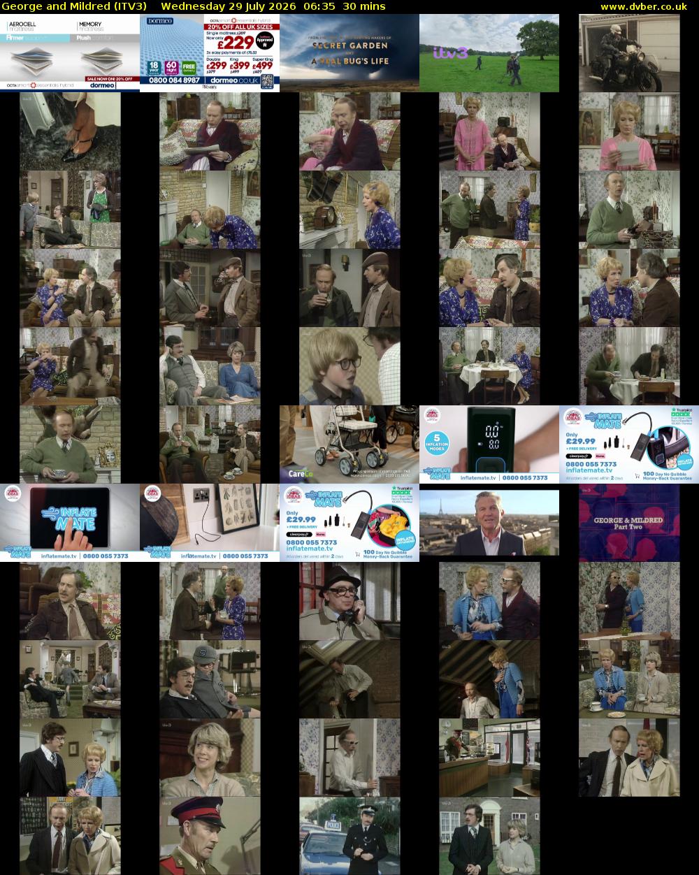 George and Mildred (ITV3) Wednesday 29 July 2026 06:35 - 07:05