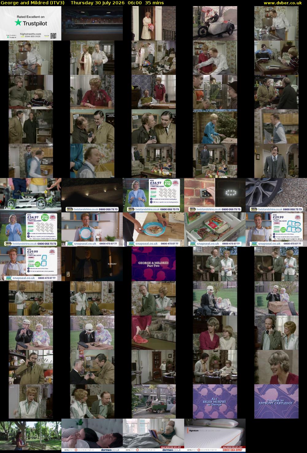 George and Mildred (ITV3) Thursday 30 July 2026 06:00 - 06:35