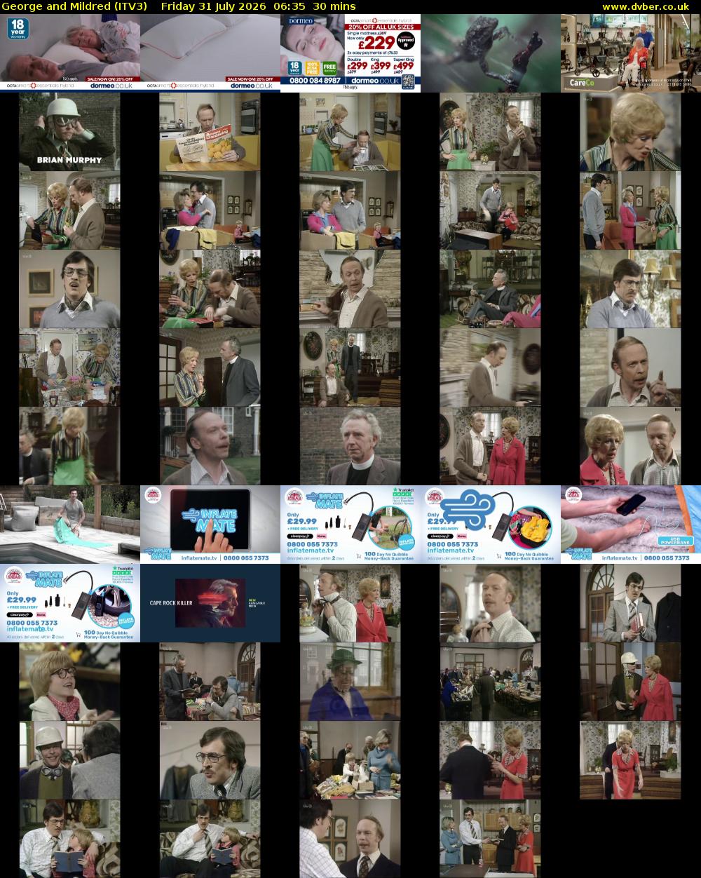 George and Mildred (ITV3) Friday 31 July 2026 06:35 - 07:05