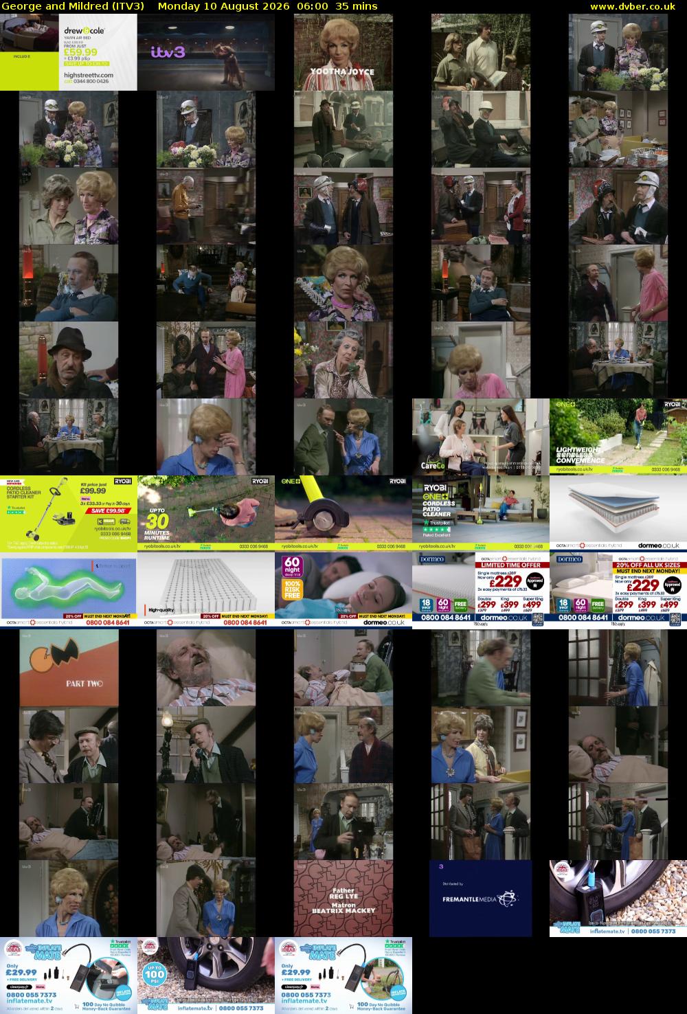 George and Mildred (ITV3) Monday 10 August 2026 06:00 - 06:35