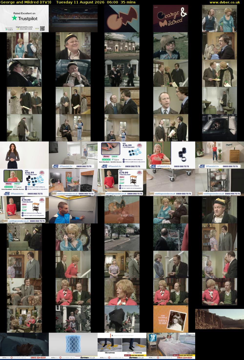 George and Mildred (ITV3) Tuesday 11 August 2026 06:00 - 06:35