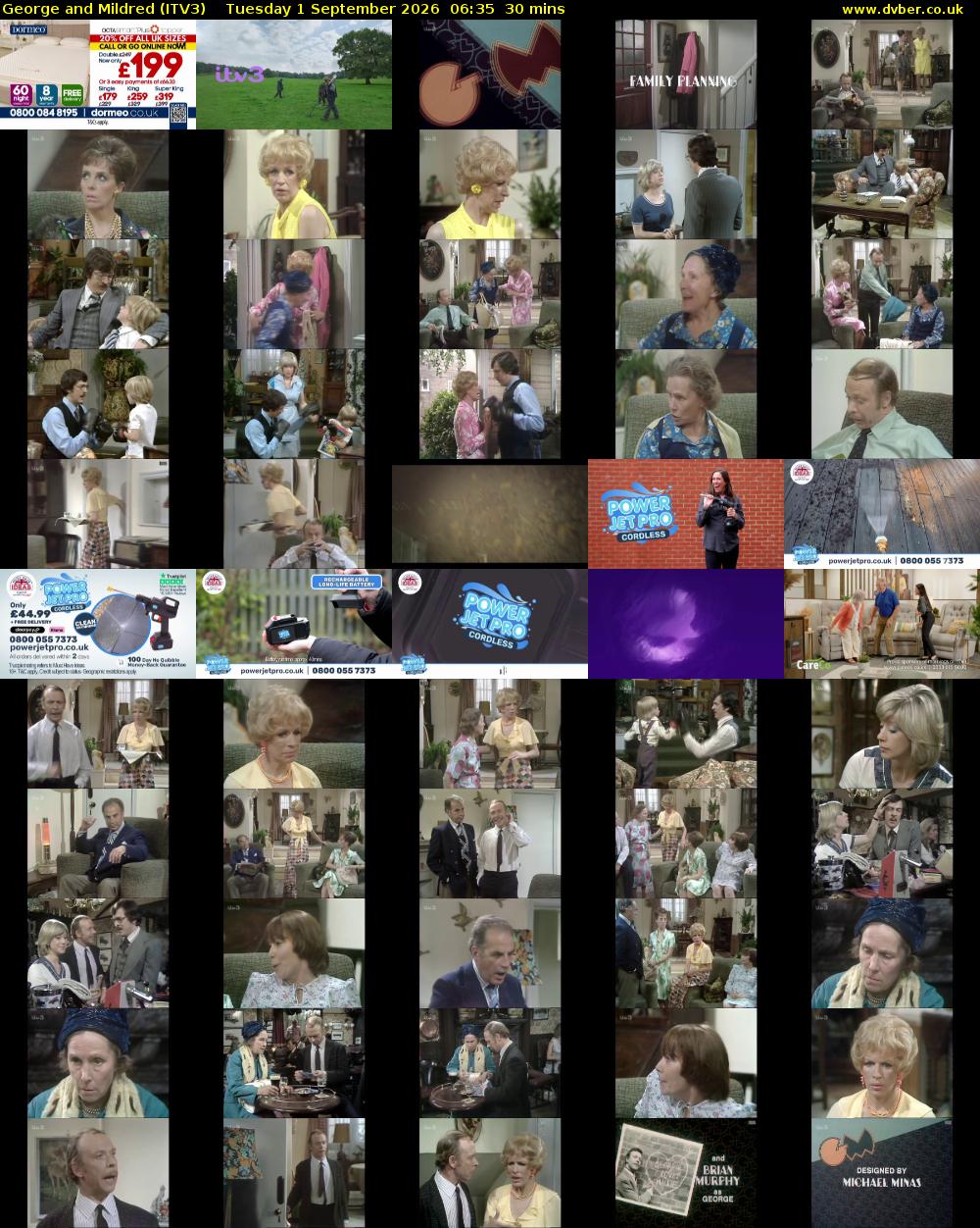 George and Mildred (ITV3) Tuesday 1 September 2026 06:35 - 07:05