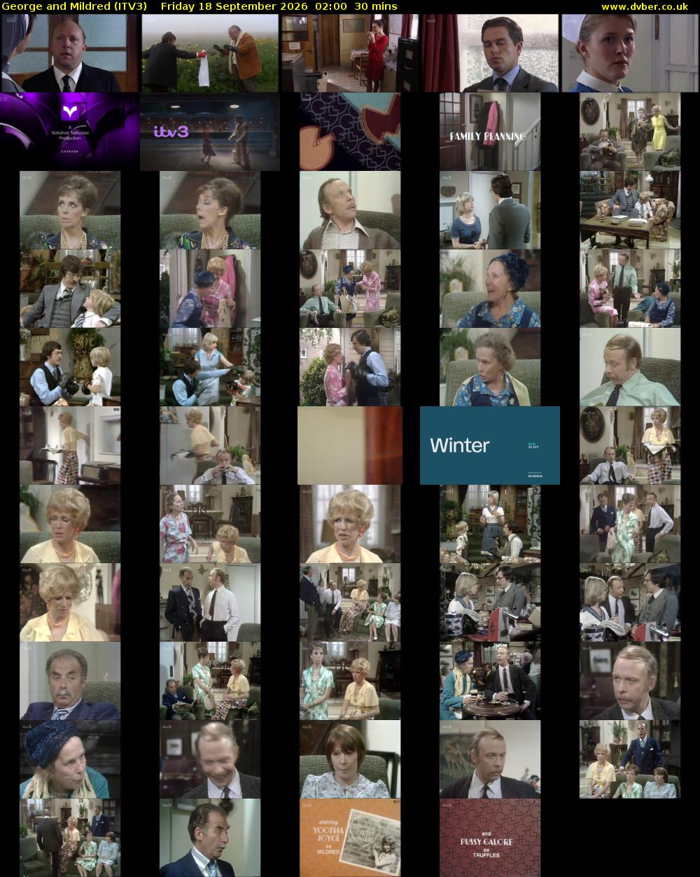George and Mildred (ITV3) Friday 18 September 2026 02:00 - 02:30