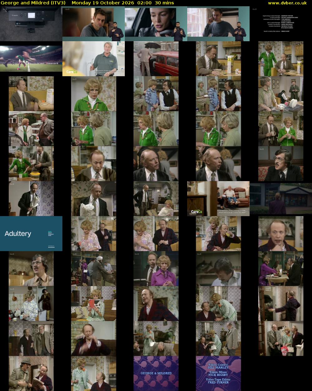 George and Mildred (ITV3) Monday 19 October 2026 02:00 - 02:30