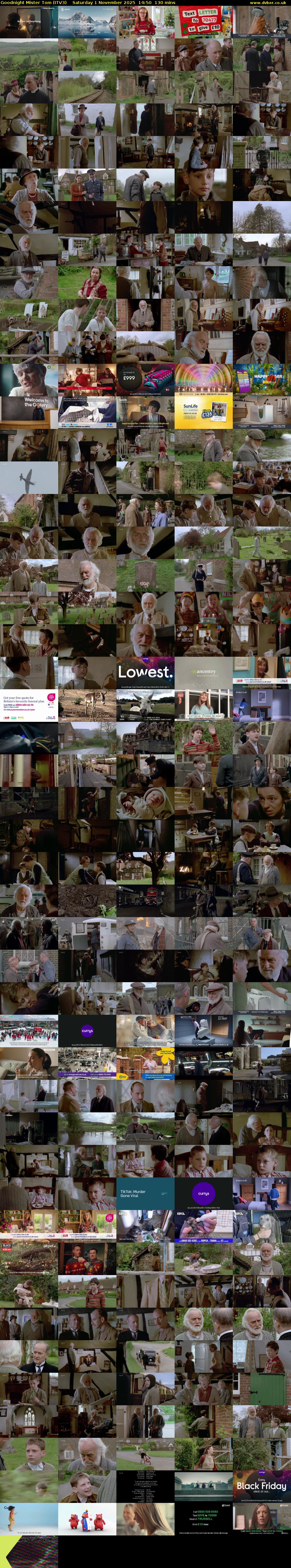 Goodnight Mister Tom (ITV3) Saturday 1 November 2025 14:50 - 17:00