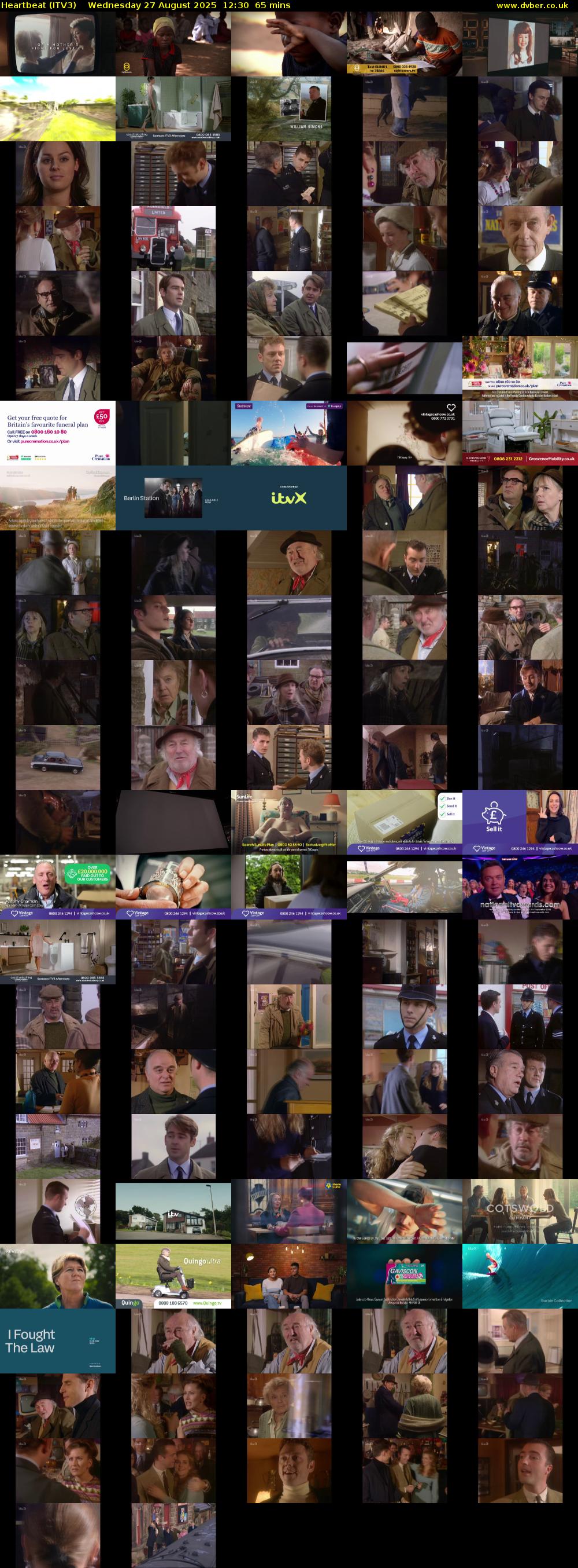 Heartbeat (ITV3) Wednesday 27 August 2025 12:30 - 13:35
