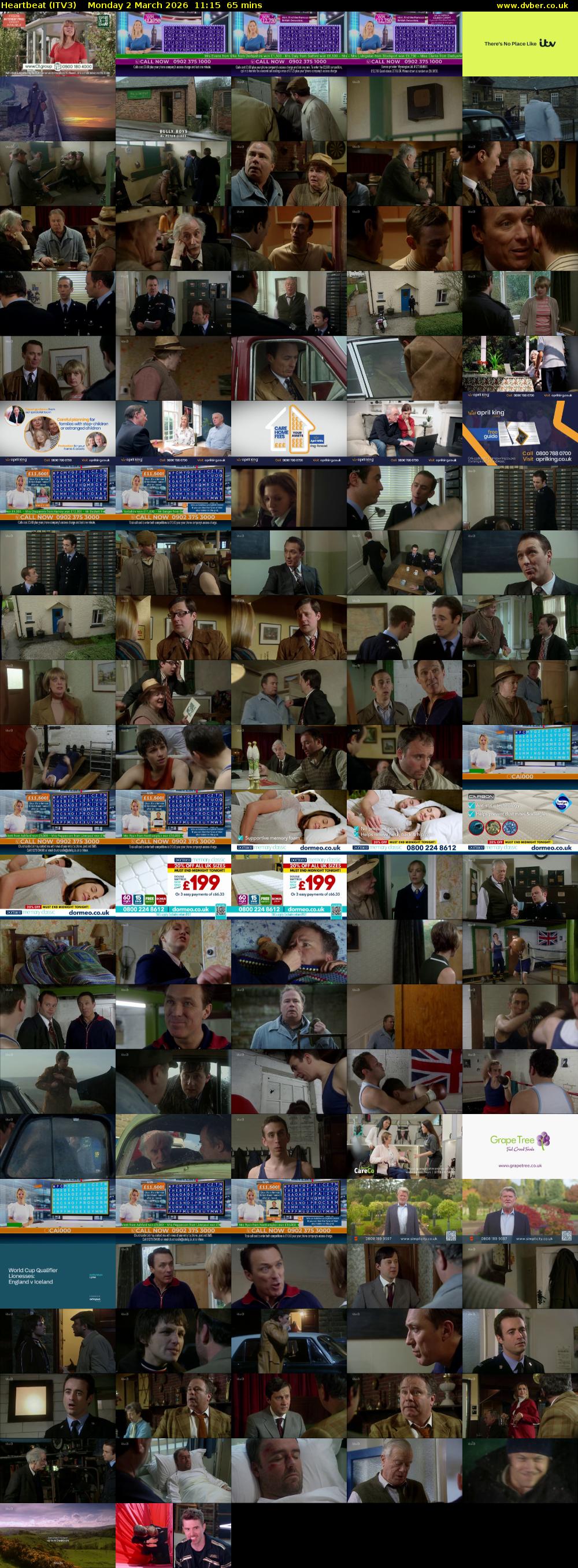 Heartbeat (ITV3) Monday 2 March 2026 11:15 - 12:20