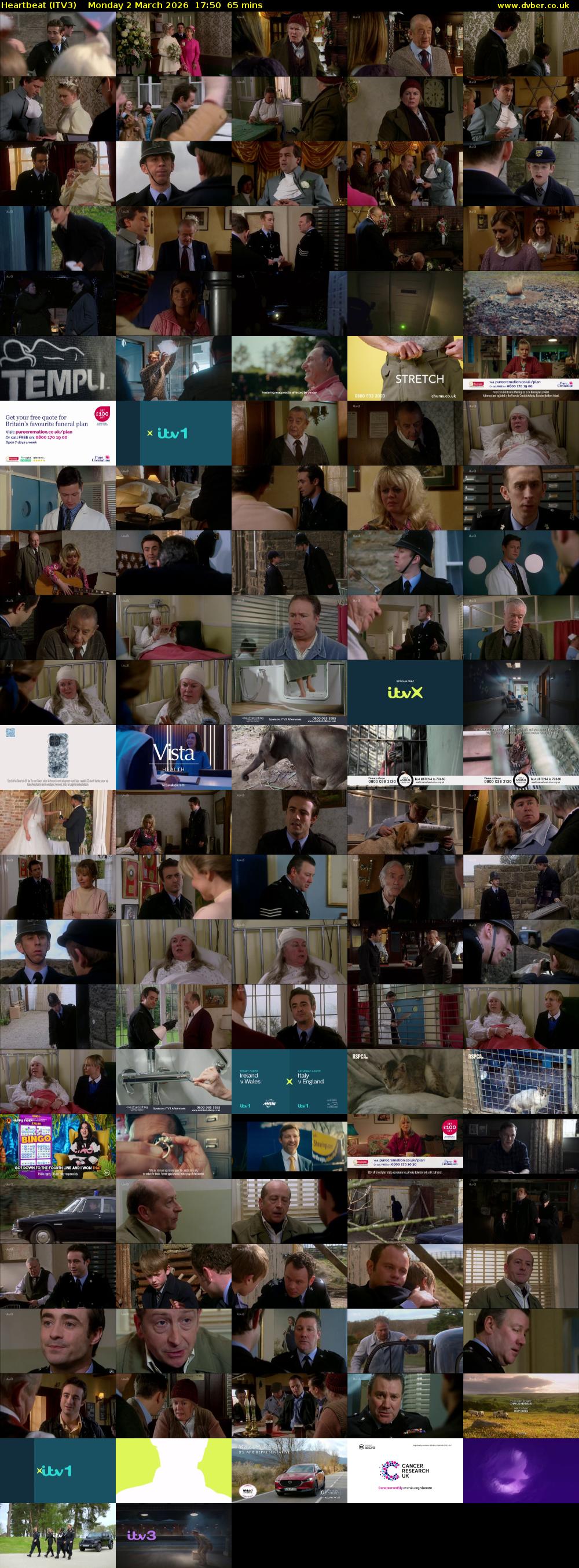 Heartbeat (ITV3) Monday 2 March 2026 17:50 - 18:55