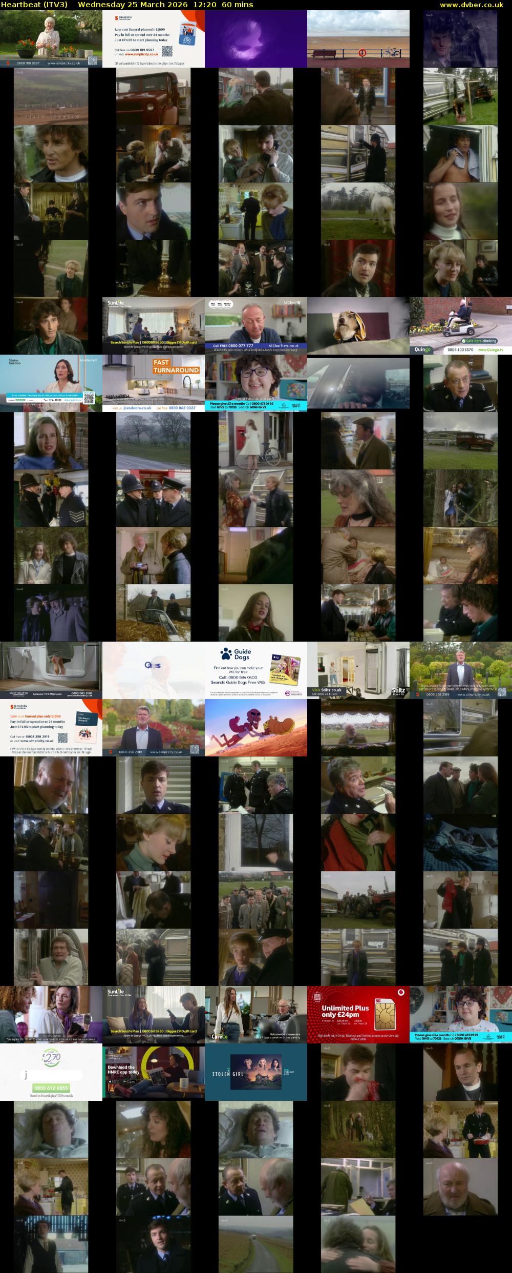 Heartbeat (ITV3) Wednesday 25 March 2026 12:20 - 13:20