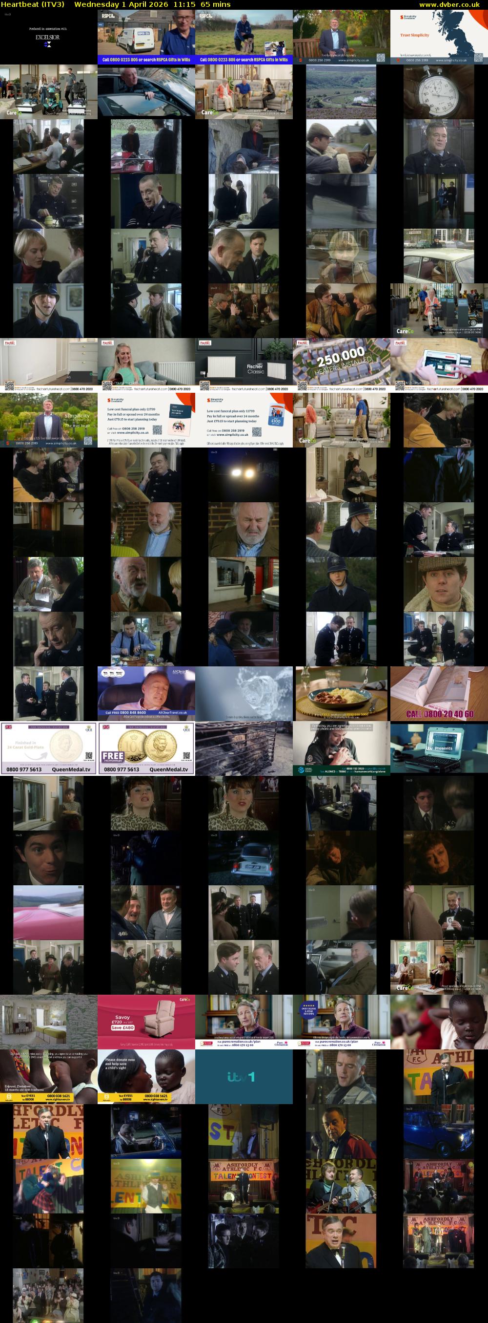 Heartbeat (ITV3) Wednesday 1 April 2026 11:15 - 12:20