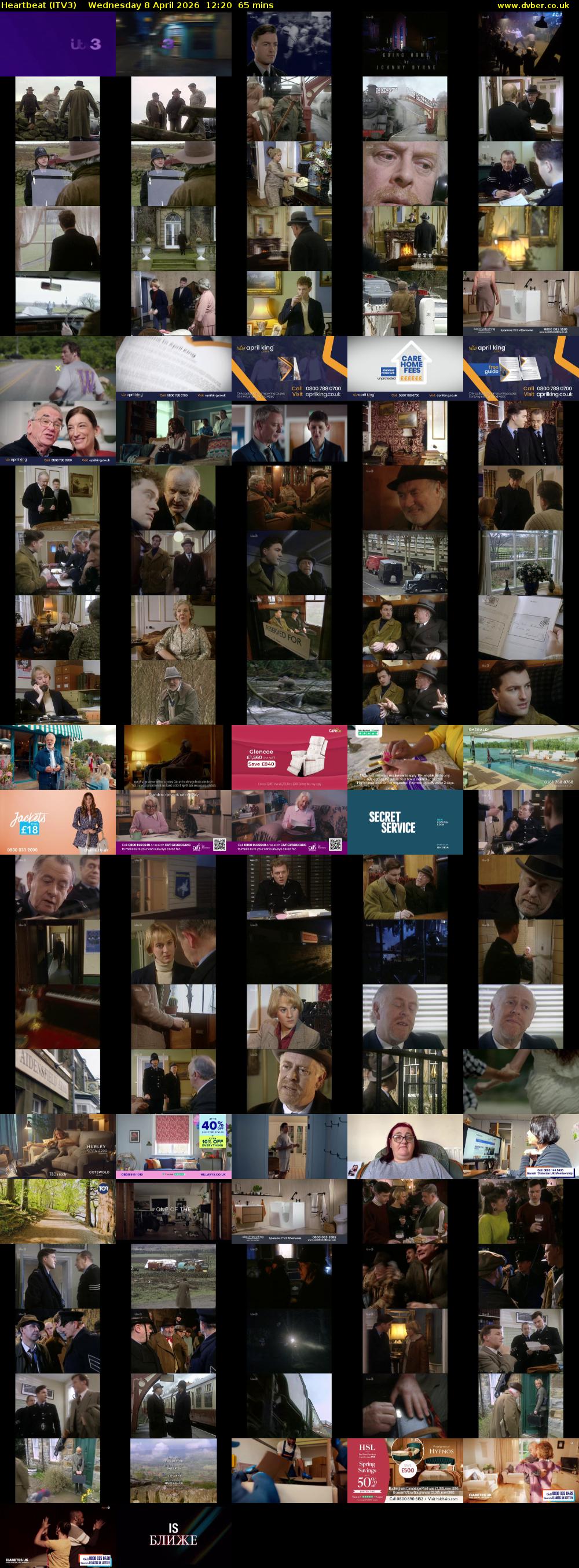 Heartbeat (ITV3) Wednesday 8 April 2026 12:20 - 13:25
