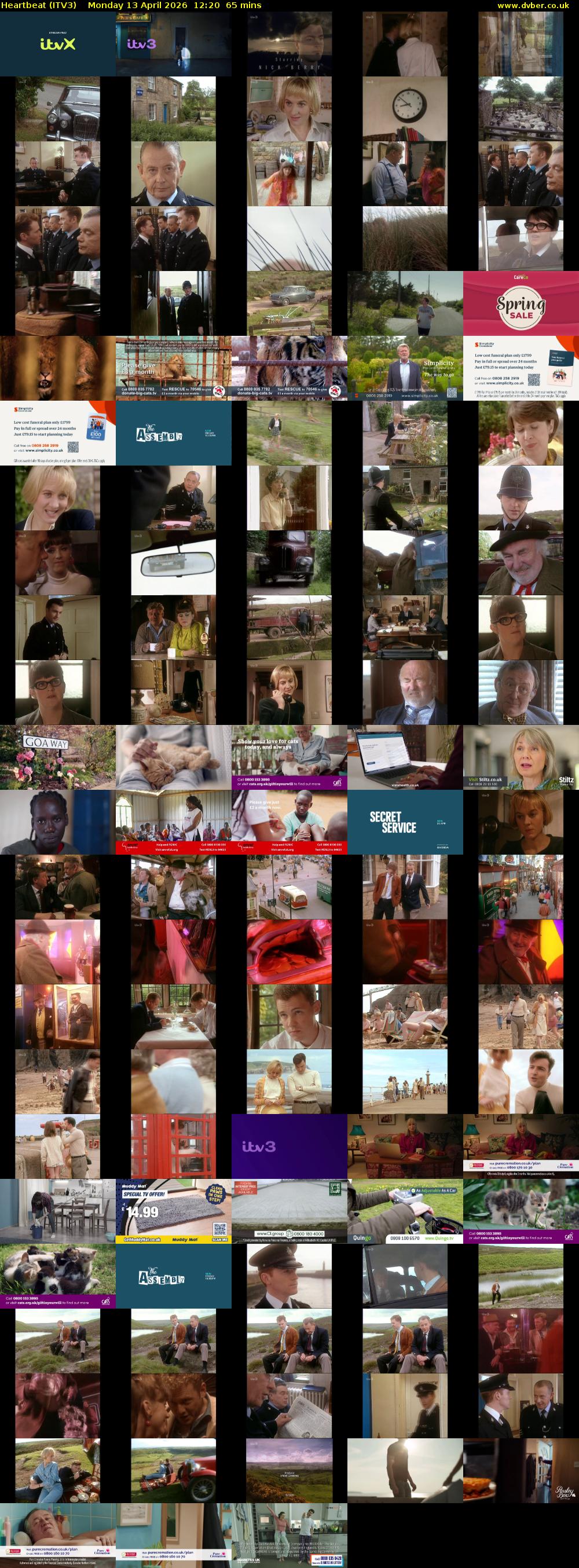 Heartbeat (ITV3) Monday 13 April 2026 12:20 - 13:25