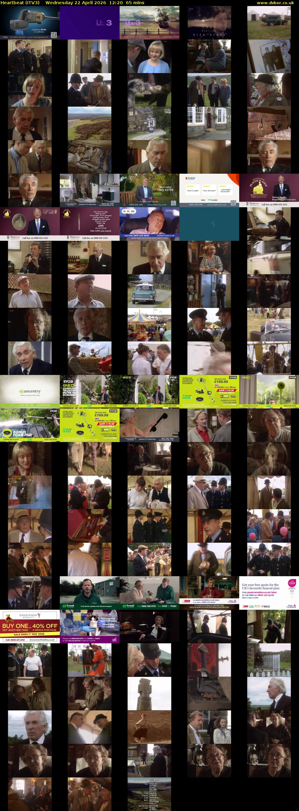 Heartbeat (ITV3) Wednesday 22 April 2026 12:20 - 13:25