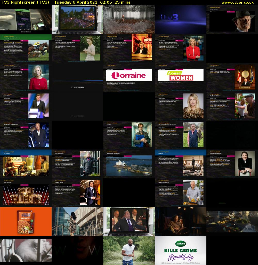 ITV3 Nightscreen (ITV3) Tuesday 6 April 2021 02:05 - 02:30