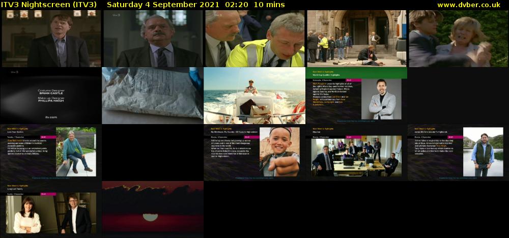 ITV3 Nightscreen (ITV3) Saturday 4 September 2021 02:20 - 02:30