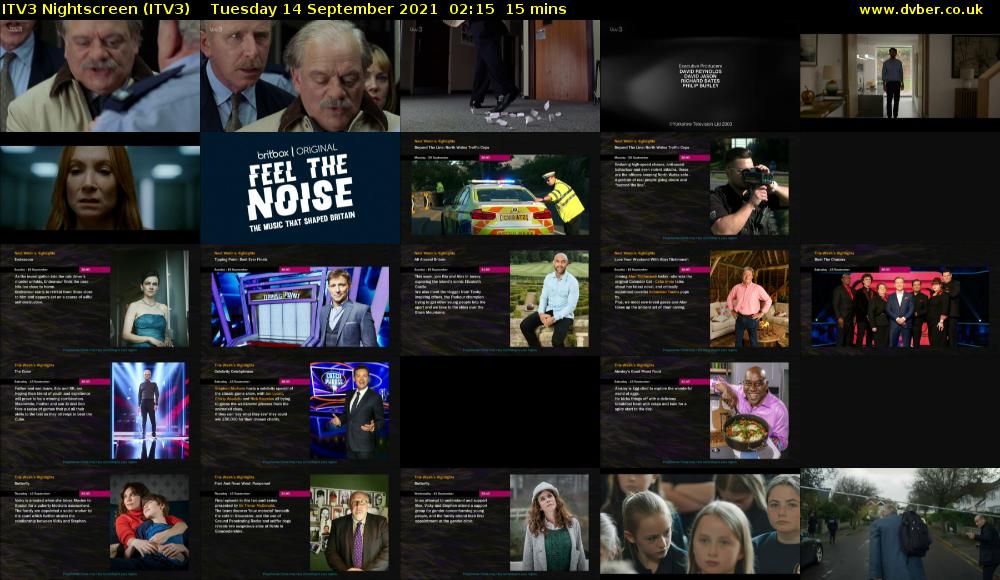 ITV3 Nightscreen (ITV3) Tuesday 14 September 2021 02:15 - 02:30