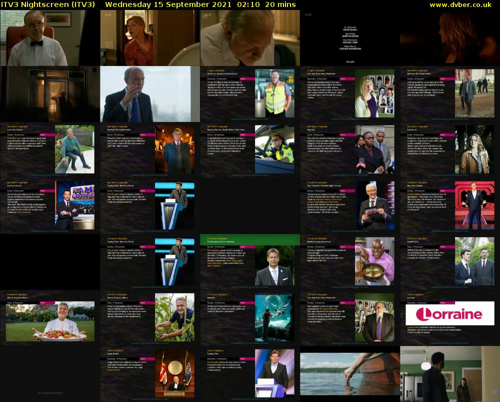 ITV3 Nightscreen (ITV3) Wednesday 15 September 2021 02:10 - 02:30