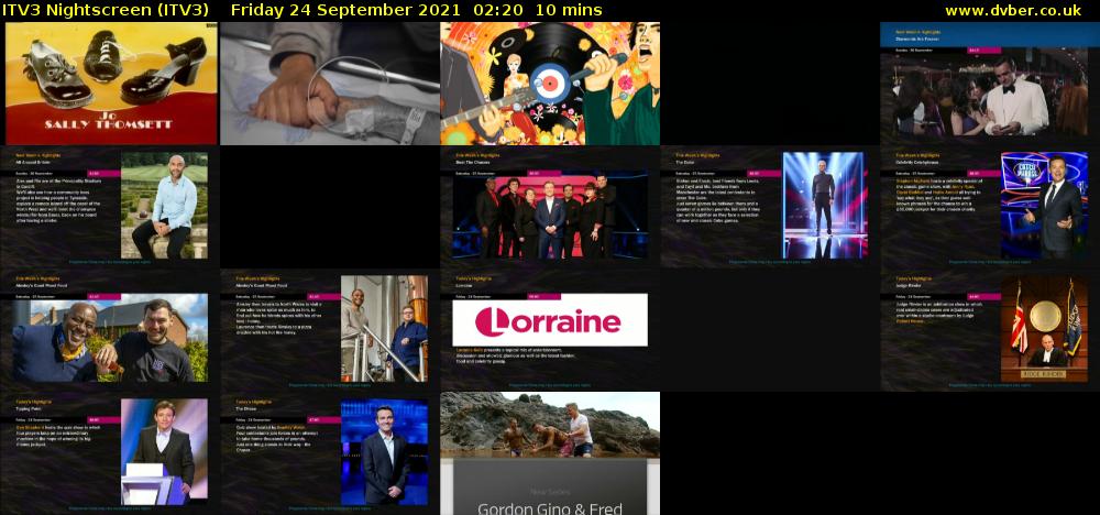 ITV3 Nightscreen (ITV3) Friday 24 September 2021 02:20 - 02:30