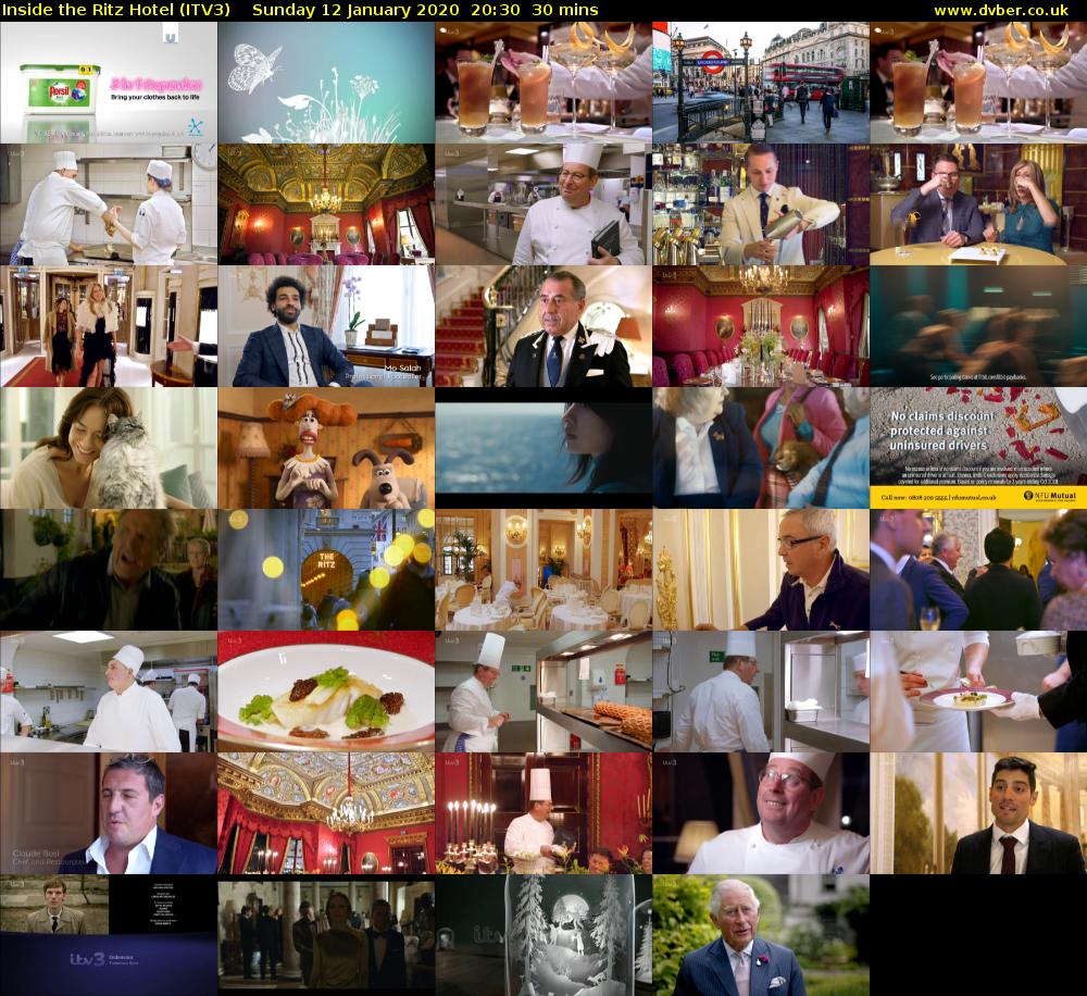 Inside the Ritz Hotel (ITV3) Sunday 12 January 2020 20:30 - 21:00