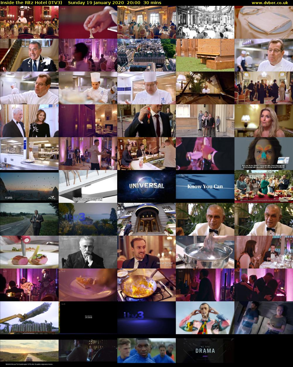Inside the Ritz Hotel (ITV3) Sunday 19 January 2020 20:00 - 20:30