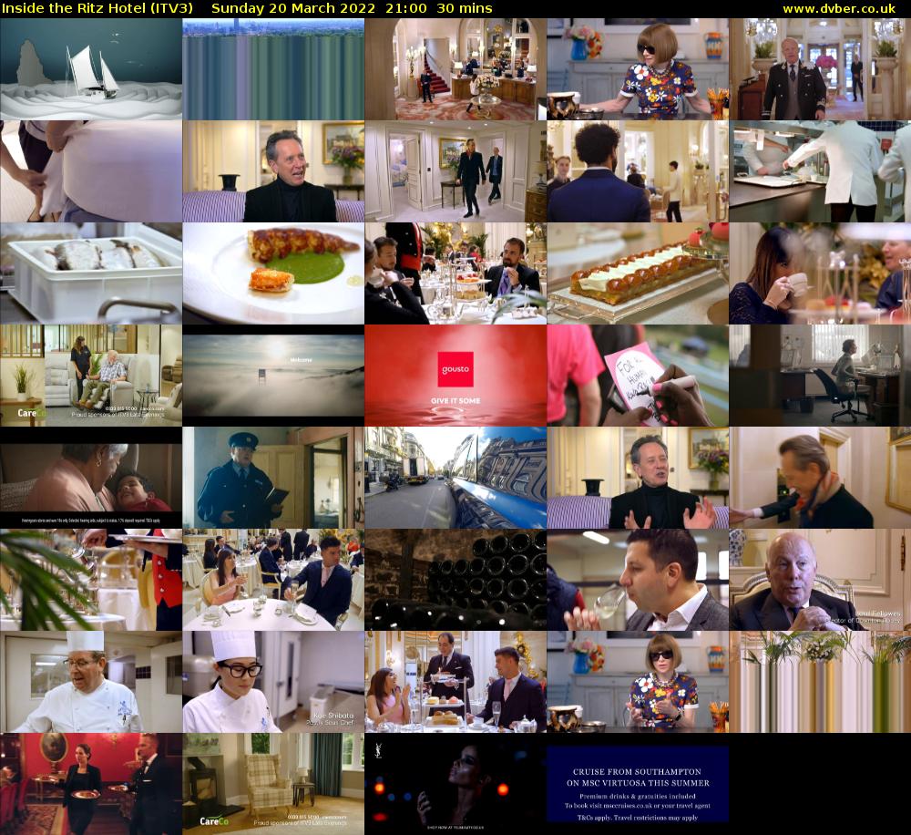 Inside the Ritz Hotel (ITV3) Sunday 20 March 2022 21:00 - 21:30
