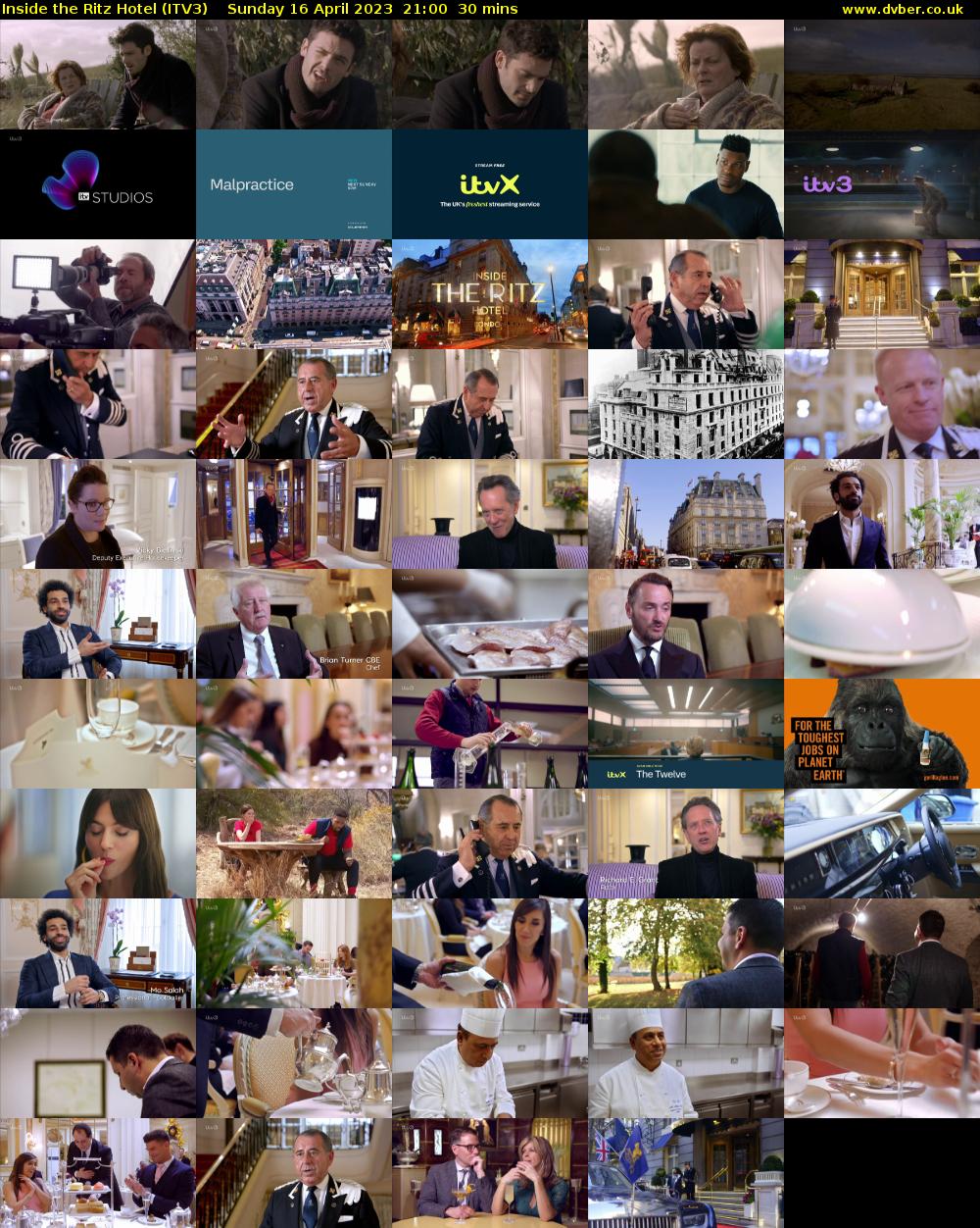 Inside the Ritz Hotel (ITV3) Sunday 16 April 2023 21:00 - 21:30