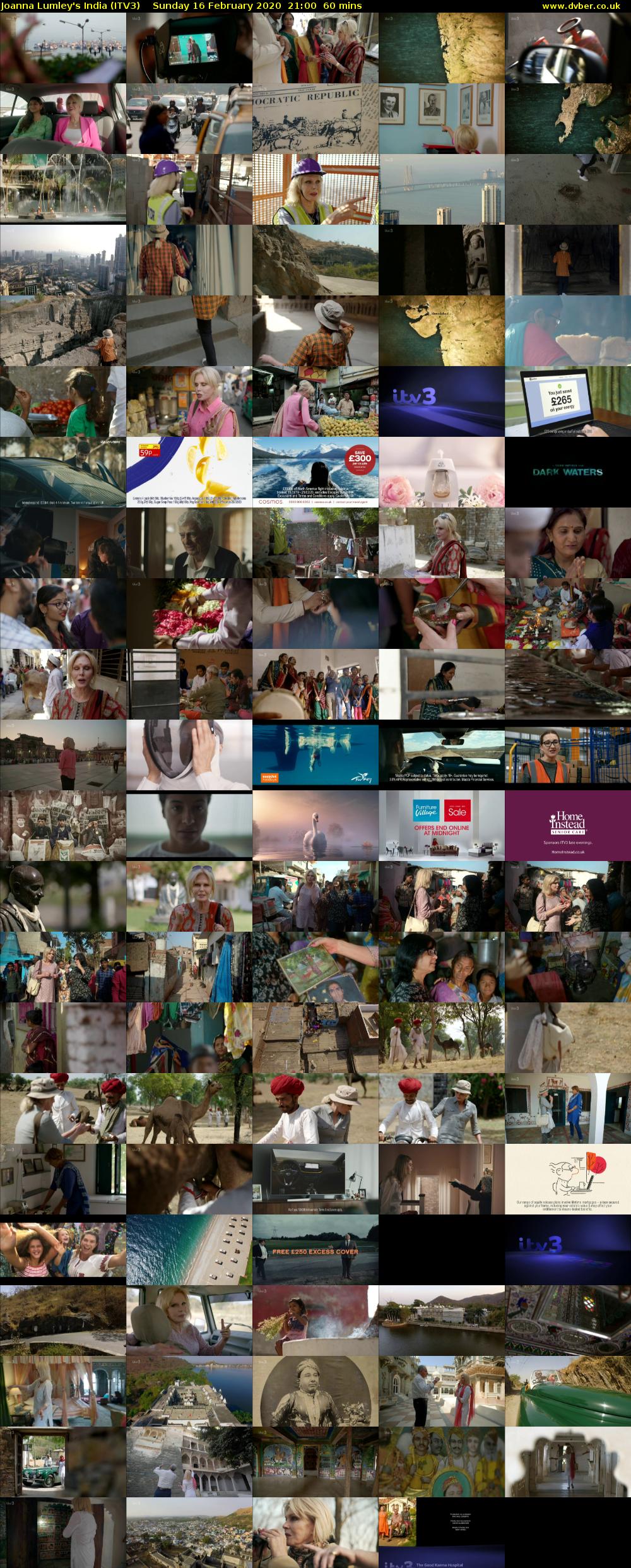 Joanna Lumley's India (ITV3) Sunday 16 February 2020 21:00 - 22:00