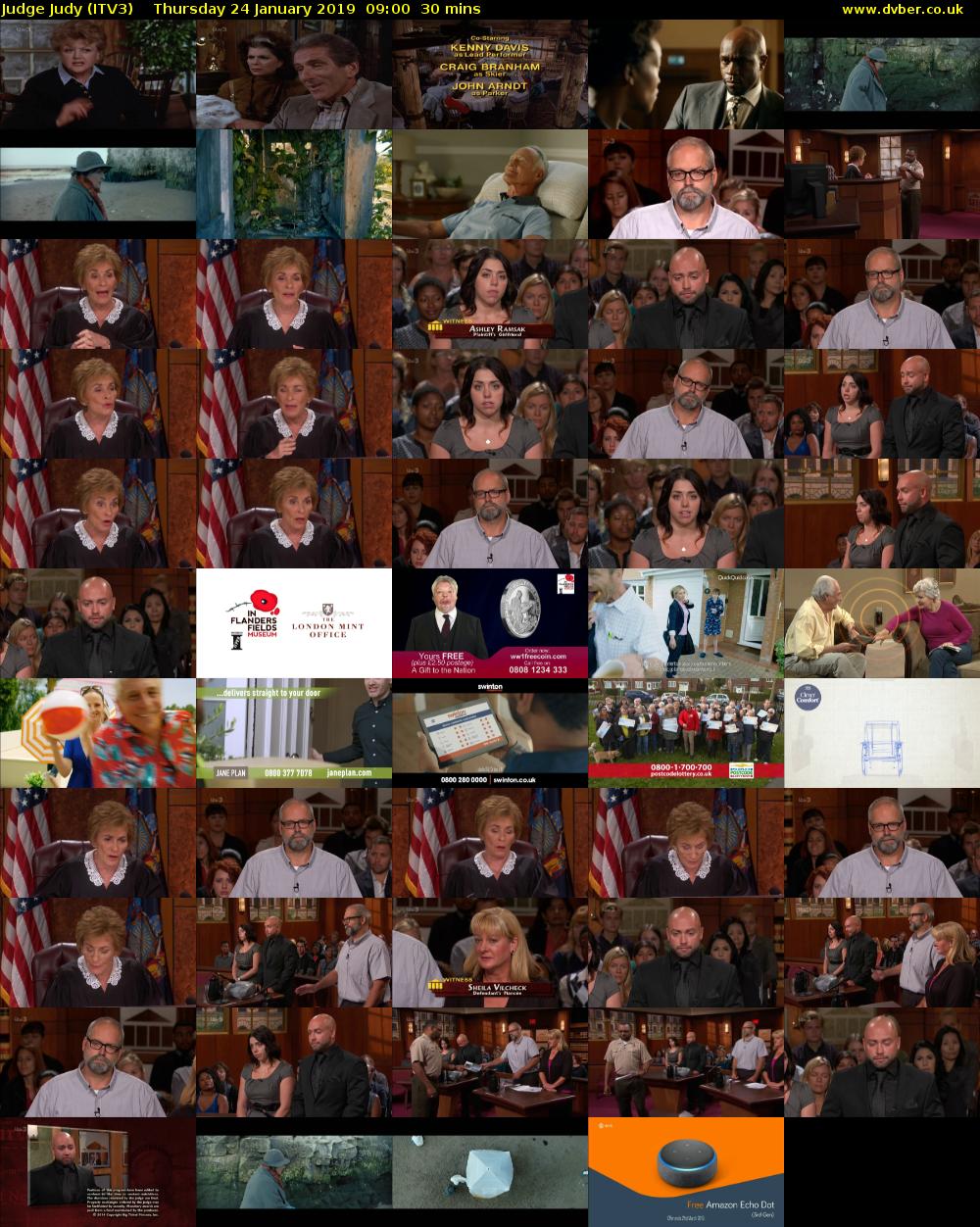 Judge Judy (ITV3) Thursday 24 January 2019 09:00 - 09:30