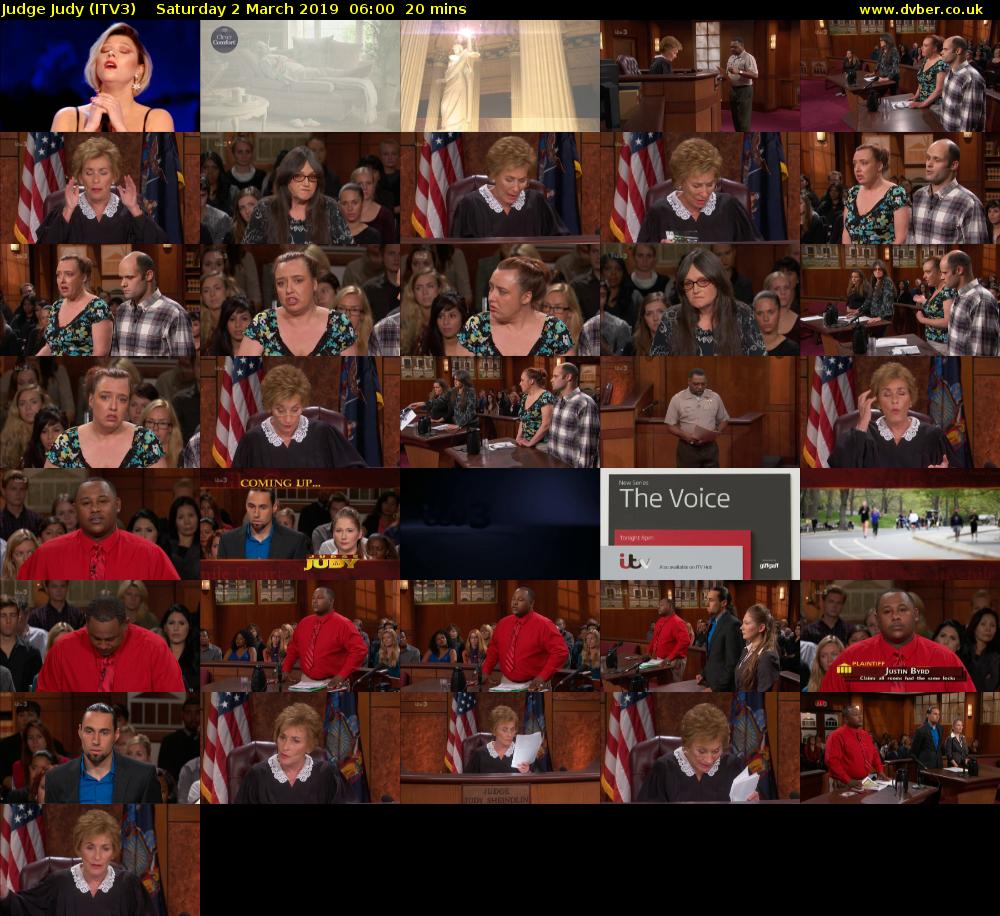Judge Judy (ITV3) Saturday 2 March 2019 06:00 - 06:20