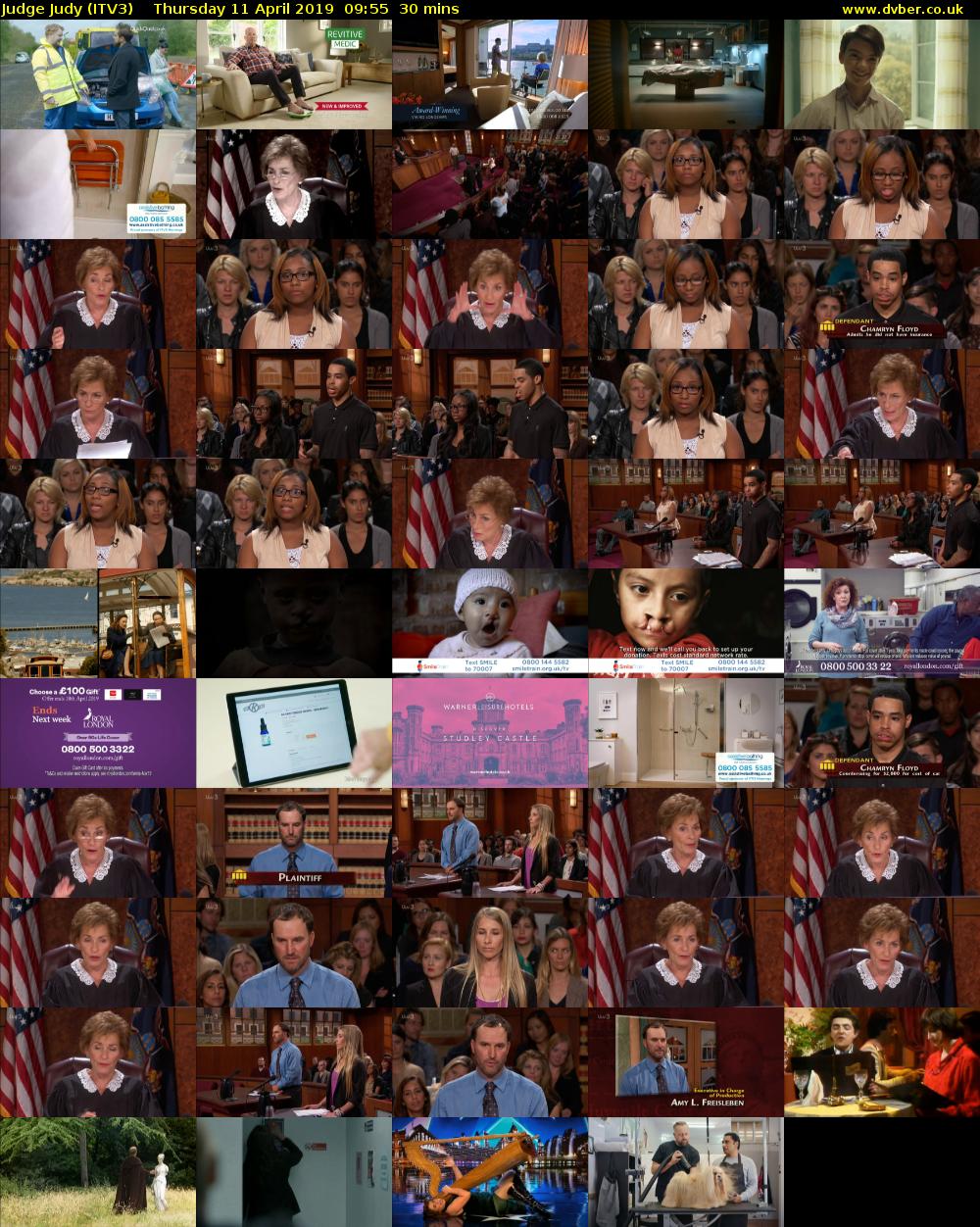 Judge Judy (ITV3) Thursday 11 April 2019 09:55 - 10:25