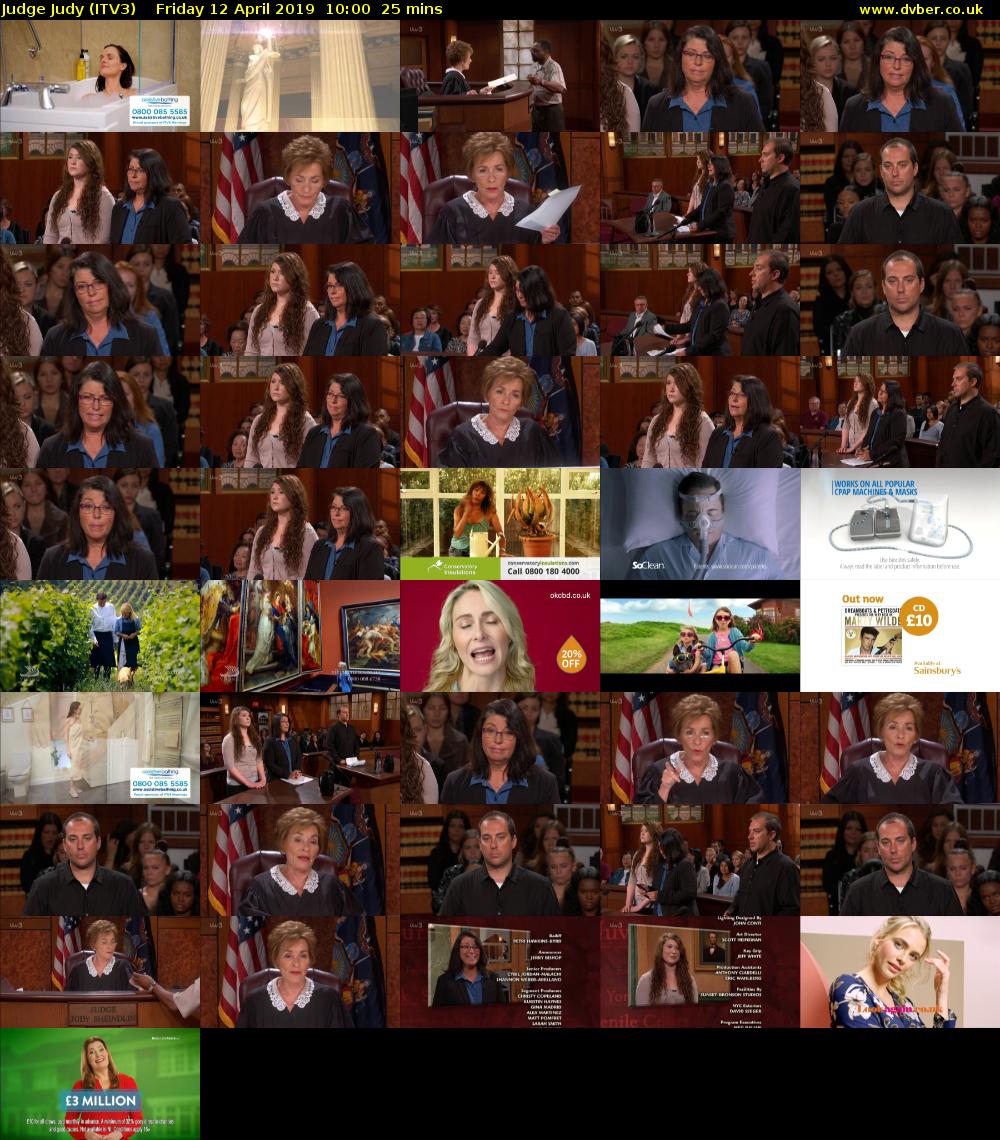 Judge Judy (ITV3) Friday 12 April 2019 10:00 - 10:25
