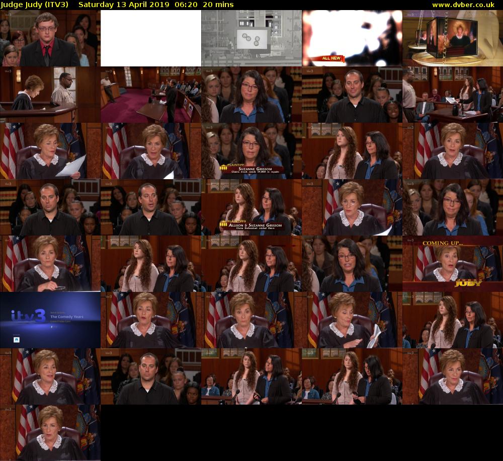 Judge Judy (ITV3) Saturday 13 April 2019 06:20 - 06:40